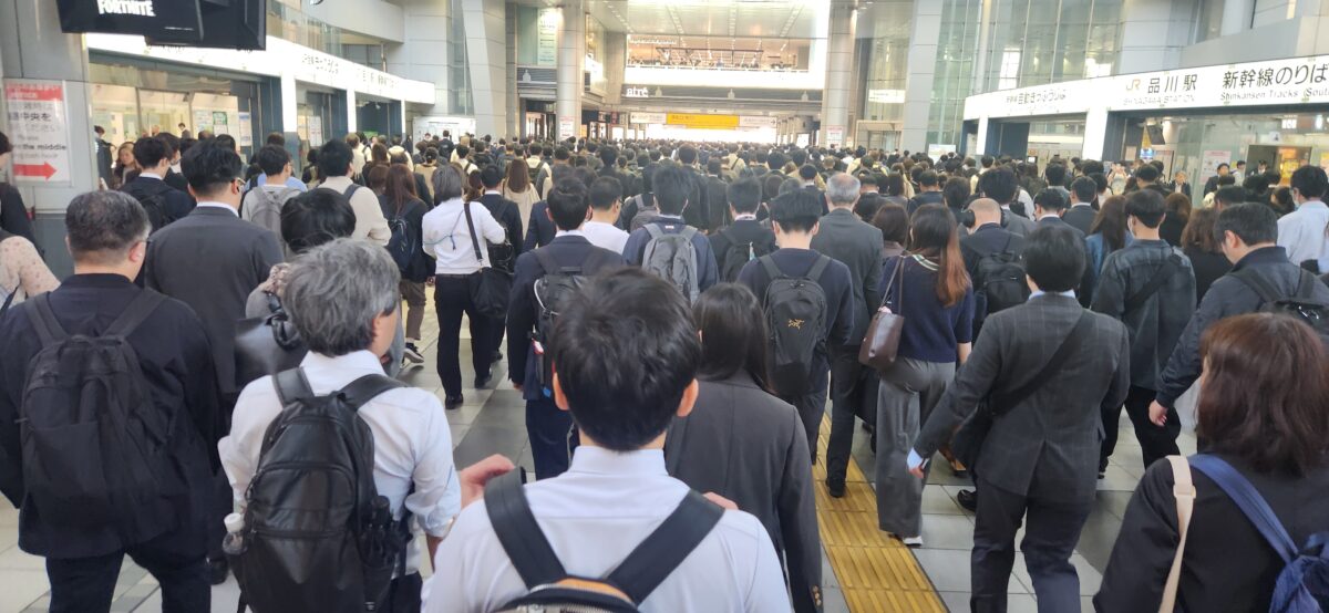 Working our way to the next boat in Japan